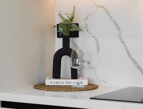 Light Grey Kitchen with Breakfast Bar Details